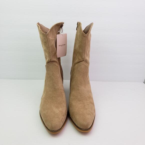 Olivia & Kate New York Bonita Womens Size 9.5 Brown 3.25" Heeled Western Boots - Picture 6 of 14